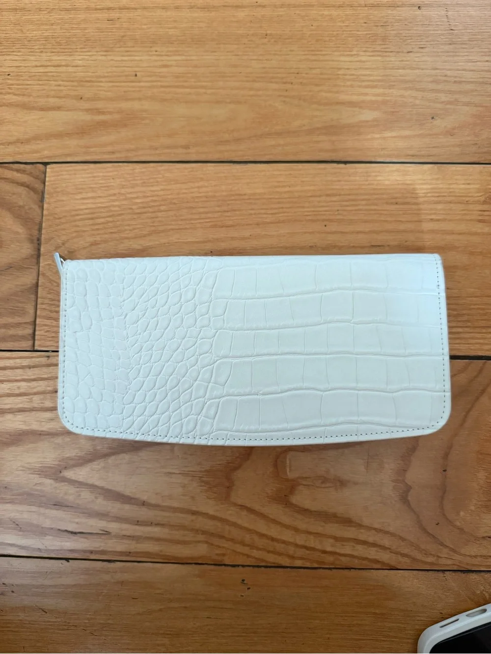 a new day White Croc-Embossed Zip Wallet/Clutch